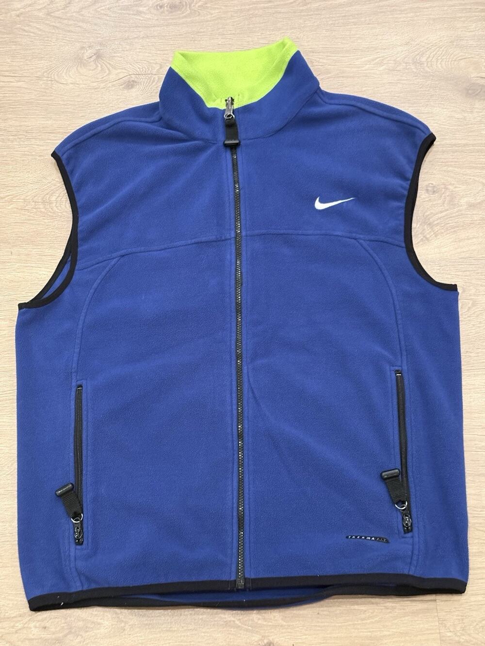 Vintage Nike ACG Vest Mens L Therma Fit Fleece Full Zip Thermal Layer 2 90s